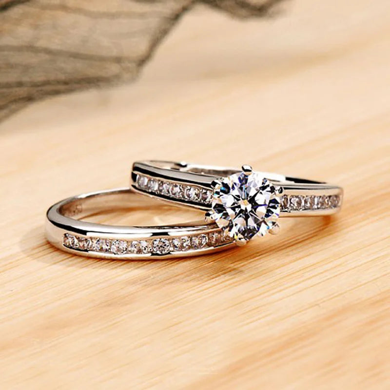 Set of 14 Imported Ring Set (14 Styles 925 sterling silver designer Rings Set Round Cut Wedding Rings For Women Fashion Engagement Rings Jewelry personalized)