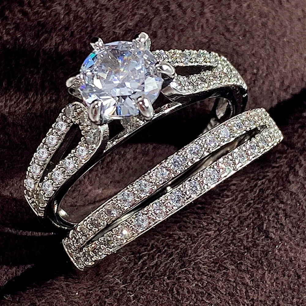 Set of 14 Imported Ring Set (14 Styles 925 sterling silver designer Rings Set Round Cut Wedding Rings For Women Fashion Engagement Rings Jewelry personalized)