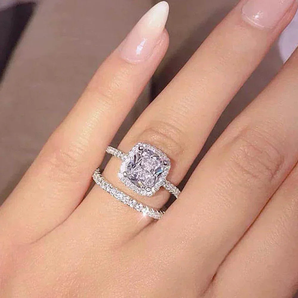 Set of 14 Imported Ring Set (14 Styles 925 sterling silver designer Rings Set Round Cut Wedding Rings For Women Fashion Engagement Rings Jewelry personalized)