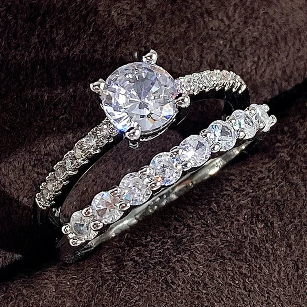 Set of 14 Imported Ring Set (14 Styles 925 sterling silver designer Rings Set Round Cut Wedding Rings For Women Fashion Engagement Rings Jewelry personalized)