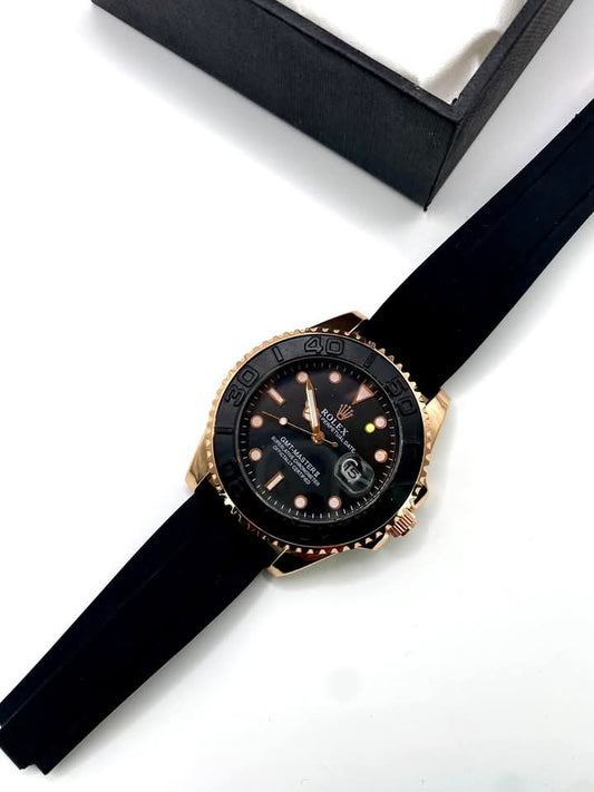 Rolex Stylish Watch For Men Adjustable Rubber Strap | Heavy Master Lock | Stainless Steel
