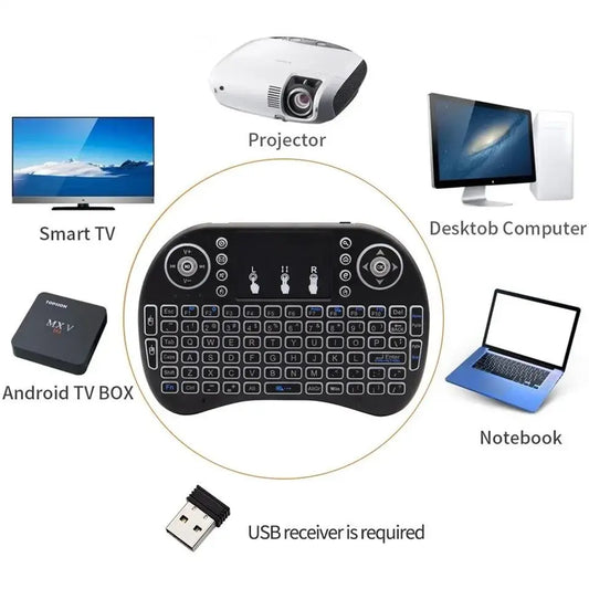 GAMINJA i8 Mini 2.4G Wireless Air Mouse & Keyboard – Touchpad Remote for Android TV, PC & Smart TV