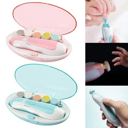 "Vechase 6-in-1 Portable Electric Baby Nail Trimmer: Safe, LED-Lit Infant Manicure & Pedicure Clipper"