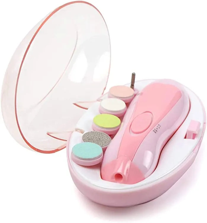 "Vechase 6-in-1 Portable Electric Baby Nail Trimmer: Safe, LED-Lit Infant Manicure & Pedicure Clipper"