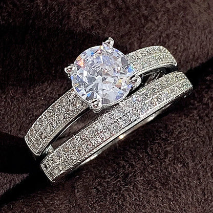 Set of 14 Imported Ring Set (14 Styles 925 sterling silver designer Rings Set Round Cut Wedding Rings For Women Fashion Engagement Rings Jewelry personalized)