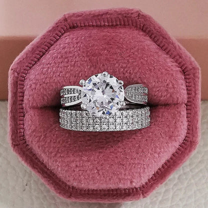 Set of 14 Imported Ring Set (14 Styles 925 sterling silver designer Rings Set Round Cut Wedding Rings For Women Fashion Engagement Rings Jewelry personalized)