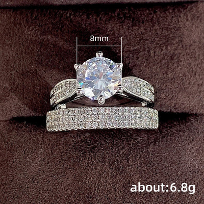 Set of 14 Imported Ring Set (14 Styles 925 sterling silver designer Rings Set Round Cut Wedding Rings For Women Fashion Engagement Rings Jewelry personalized)